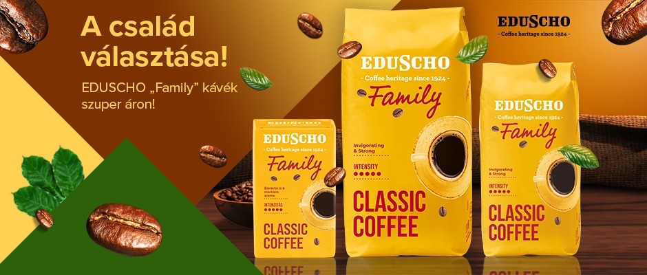 Vásároljon EDUSCHO „Family” kávét kedvezménnyel!