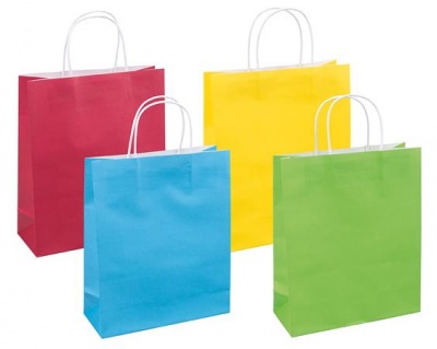 Ajándéktáska, sodrottfüles, 25x30x10 cm, DONAU "Home", vegyes színek