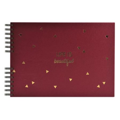 Fotóalbum, spirál, 32x22 cm, 25 lap, EXACOMPTA "Life", piros