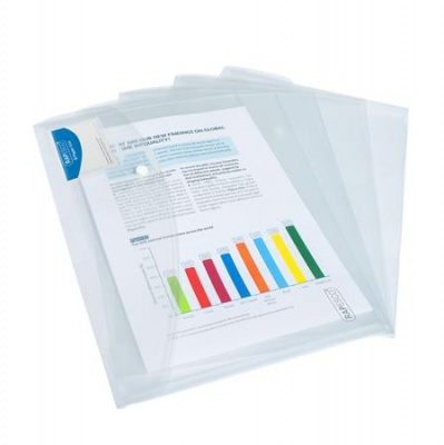 Irattartó tasak, A4+, patentos, RAPESCO "Eco", áttetsző