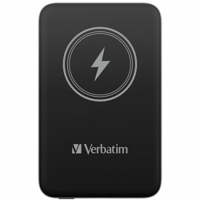 Power bank, mágneses (vezeték nélküli), 10.000mAh, VERBATIM "MCP-10, fekete
