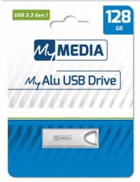 Pendrive, 128GB, USB 3.2 Gen1, alumínium ház, MYMEDIA "Alu" (by VERBATIM)